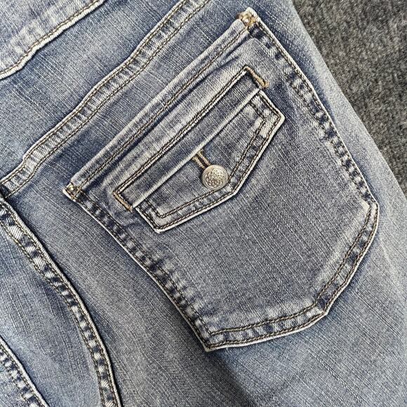 White House Black Market Bootcut Jean Women 10R Blue Flare Denim Retro Boho Chic - Picture 9 of 11